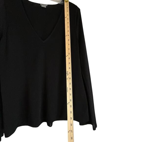 Ann Taylor Sweater Women's SZ XL Black V Neck Silky Viscose Blend Minimalist - Picture 6 of 6